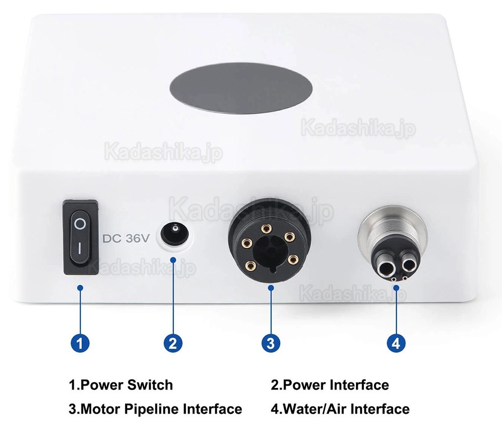 歯科用LEDブラシレスインプラントモーター、4穴、3つのモード（16:1 / 1:1 / 1:5）